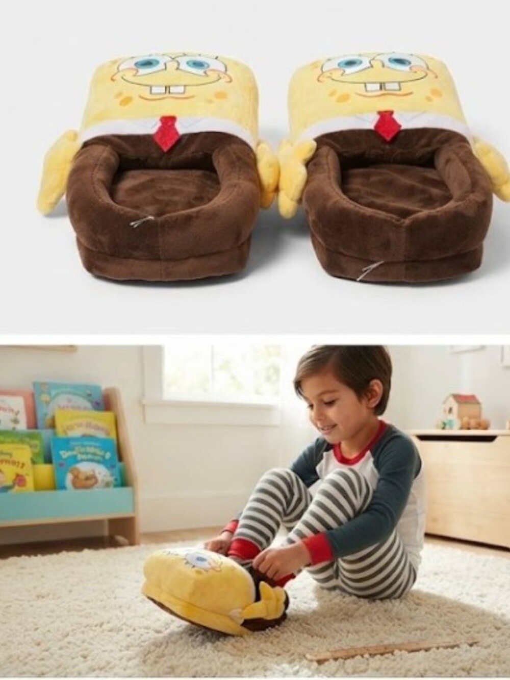 SpongeBob Kids Plush Slippers 9" Character House Shoes Cosplay Costume